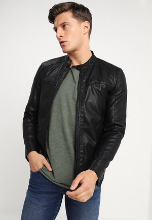 ONSAL - Imitatieleren jas - black