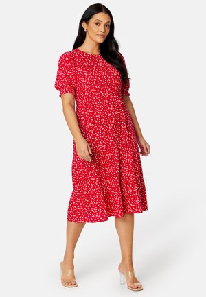 Bubbleroom PUFF SLEEVE MIDI DRESS - Vardagsklänning - red