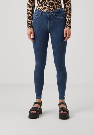 ONLY ONLPOWER LIFE MID PUSHUP - Testhezálló fazon - dark blue denim