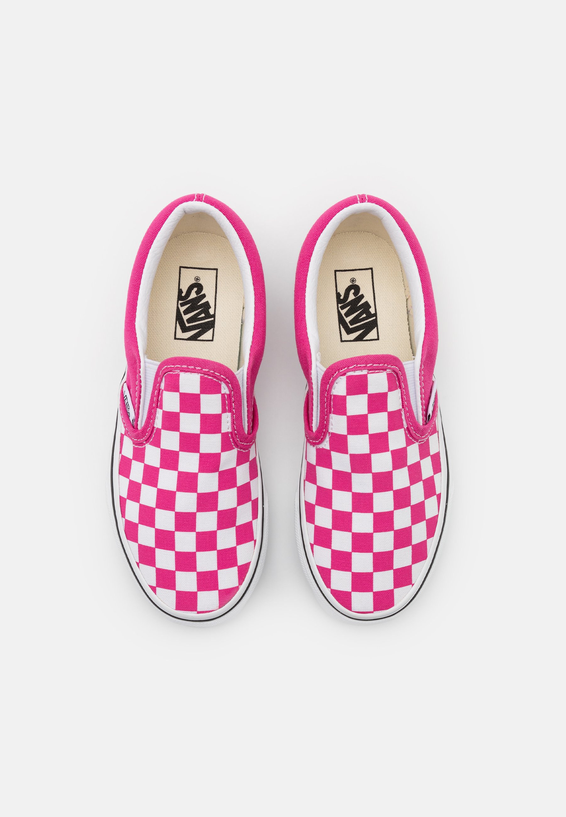 fuchsia checkered vans