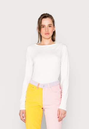 DRAPED SHOULDER LONG SLEEVE TEE - Camisola de manga comprida - off white