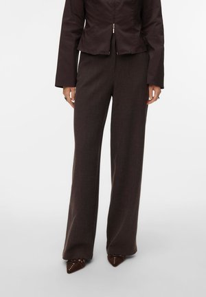 VMBESTIE WIDE - Pantalon classique - chocolate torte detail:melange