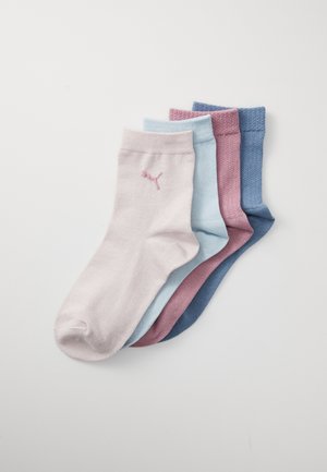 WOMEN TEXTURED SHORT SOCK 4 PACK - Chaussettes - blue/pink combo