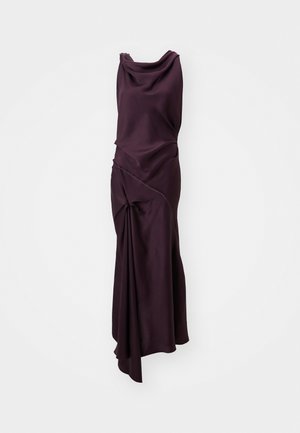 ASYMMETRIC DRAPED MIDI DRESS - Proginė apranga - fig