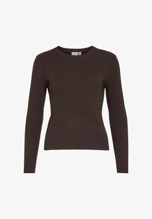 VILA VICOMFY O-NECK - Vesta - coffee bean