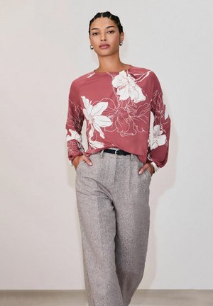 REGULAR FIT - TWIST NECK LONG SLEEVE - Blůza - rose floral print
