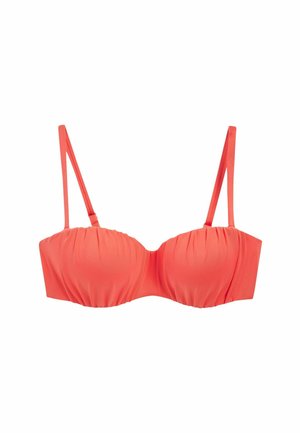 RUCHED SHAPING BANDEAU   REGULAR - Bikini felső - coral pink