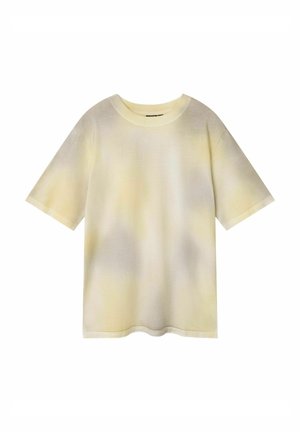 Kortärmad t-shirt i ljusgul med en gradientdesign, tillverkad av mjuk bomull. Har rund halsringning och avslappnad passform.