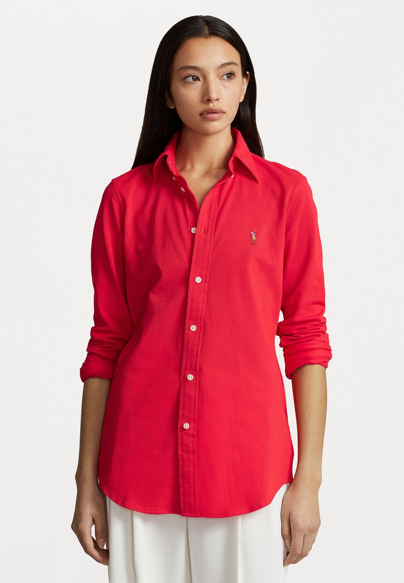Polo Ralph Lauren LONG SLEEVE BUTTON FRONT SHIRT - Bluza z gumbi - bright hibiscus