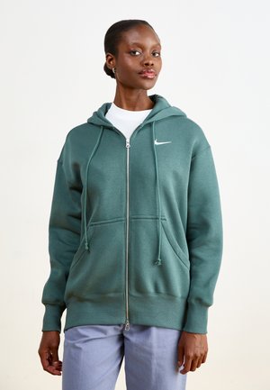 HOODIE - Tröja med dragkedja - vintage green/sail