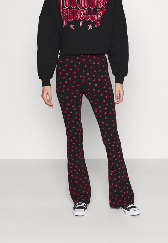 HEARTS BASIC FLARE - Legging - black