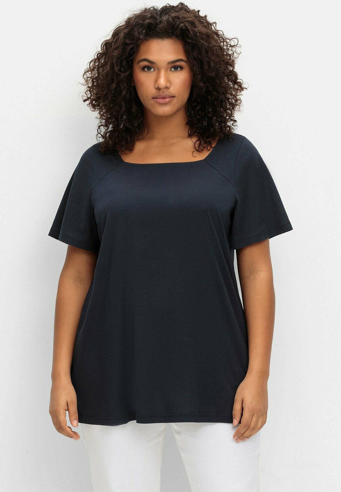 Sheego Bluse Tunika Shirt Gr. 44 Bis 54 (1 651) Krempelarm NEU