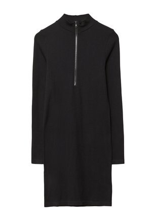 SHORT ZIP-UP - Abito in maglia - black