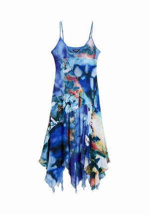 Desigual, ASYMMETRIC PRINTED DRESS - Robe longue - blue
