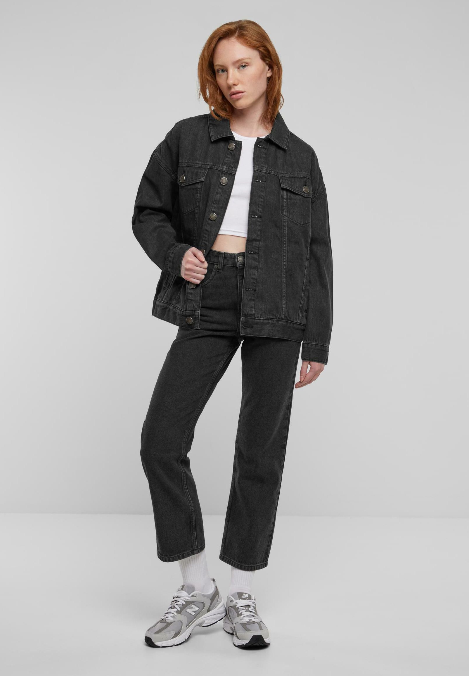 Urban Classics OVERSIZED 90'S - Denim jacket - black washed/black
