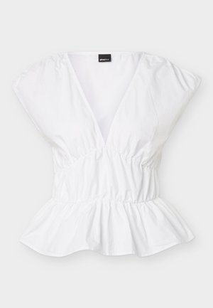 Gina Tricot, PEPLUM - Bluza - white