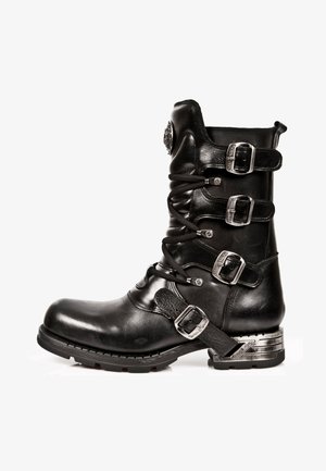 New Rock Bottes de cowboy / motard - schwarz