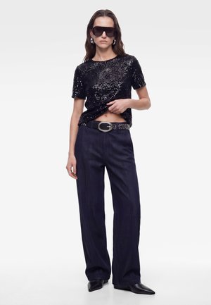 Koton, SHORT SLEEVE SEQUINED BLOUSE . - Blouse - black