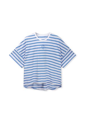 10DAYS, 10DAYS TOPS WIDE TEE STRIPES - T-shirt con stampa - white ultramarine