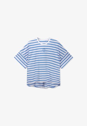 10DAYS, 10DAYS TOPS WIDE TEE STRIPES - T-shirt con stampa - white ultramarine