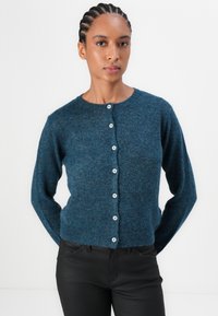 TOM TAILOR DENIM SOFT CREW NECK CARDIGAN - Kardiganas - dark sea petrol