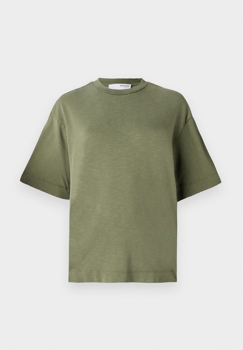 Selected Femme T-shirt basic groen Selected Femme T-shirt basic groen