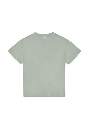 Lichtgroen T-shirt met korte mouwen en ronde hals, voorzien van een klein "HALO"-logo geborduurd op de linkerborst en een label aan de binnenkant van de kraag.