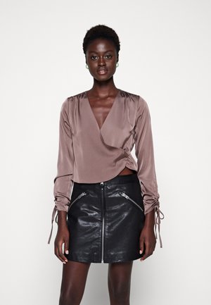 RUCHE DRAPY BLOUSE - Blusa - taupe