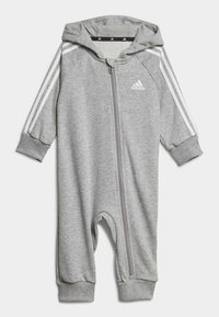 adidas Performance ESSENTIALS 3-STRIPES BODYSUIT KIDS - Tuta jumpsuit - medium grey heather/white