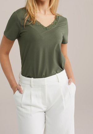 Camiseta estampada - mottled dark green