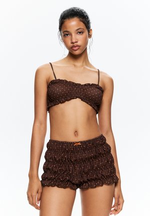 POLKA DOT - CROP - Débardeur - dark brown