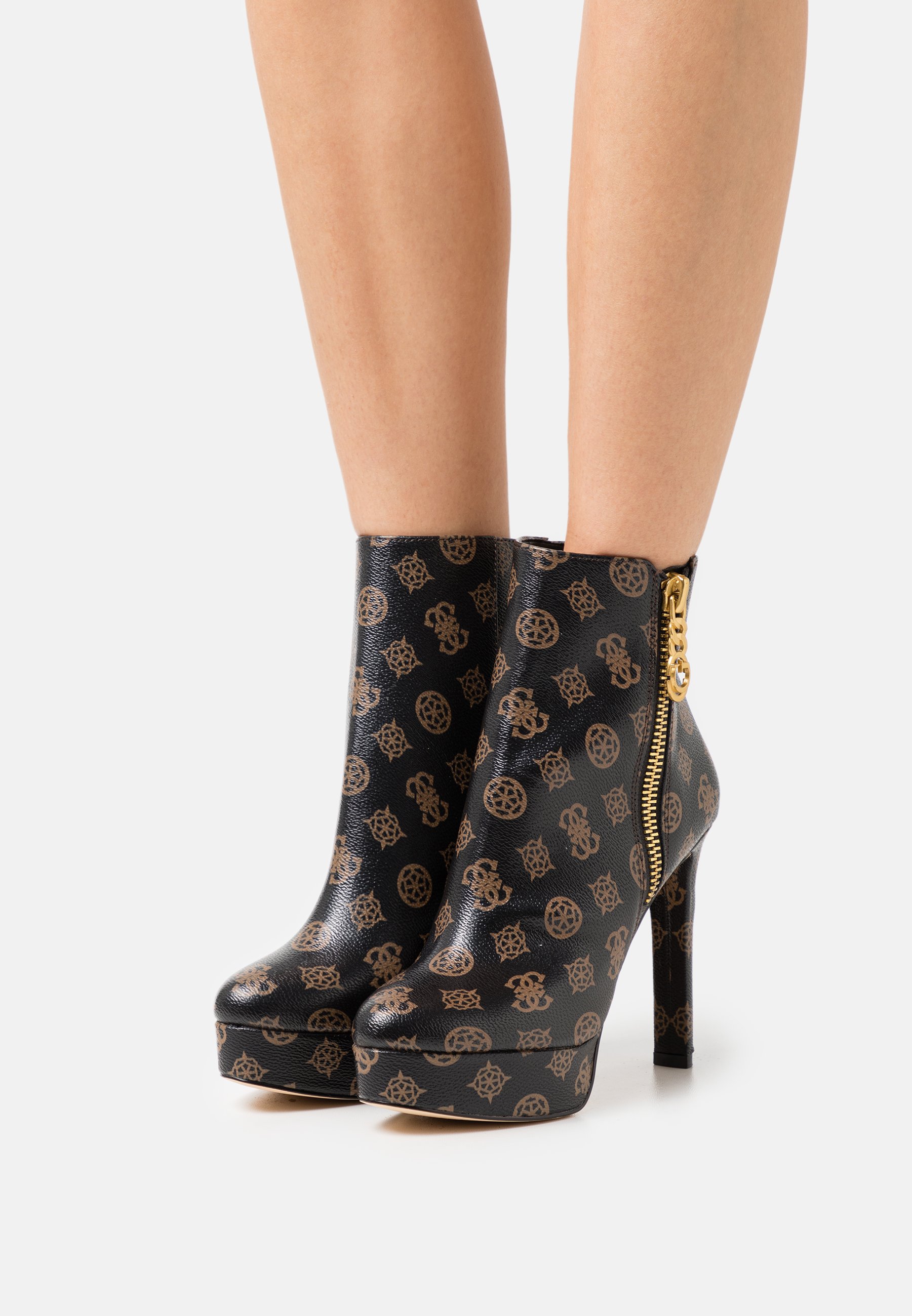 Guess DELON - Enkellaarsjes met plateauzool - brown/Bruin - Zalando.nl