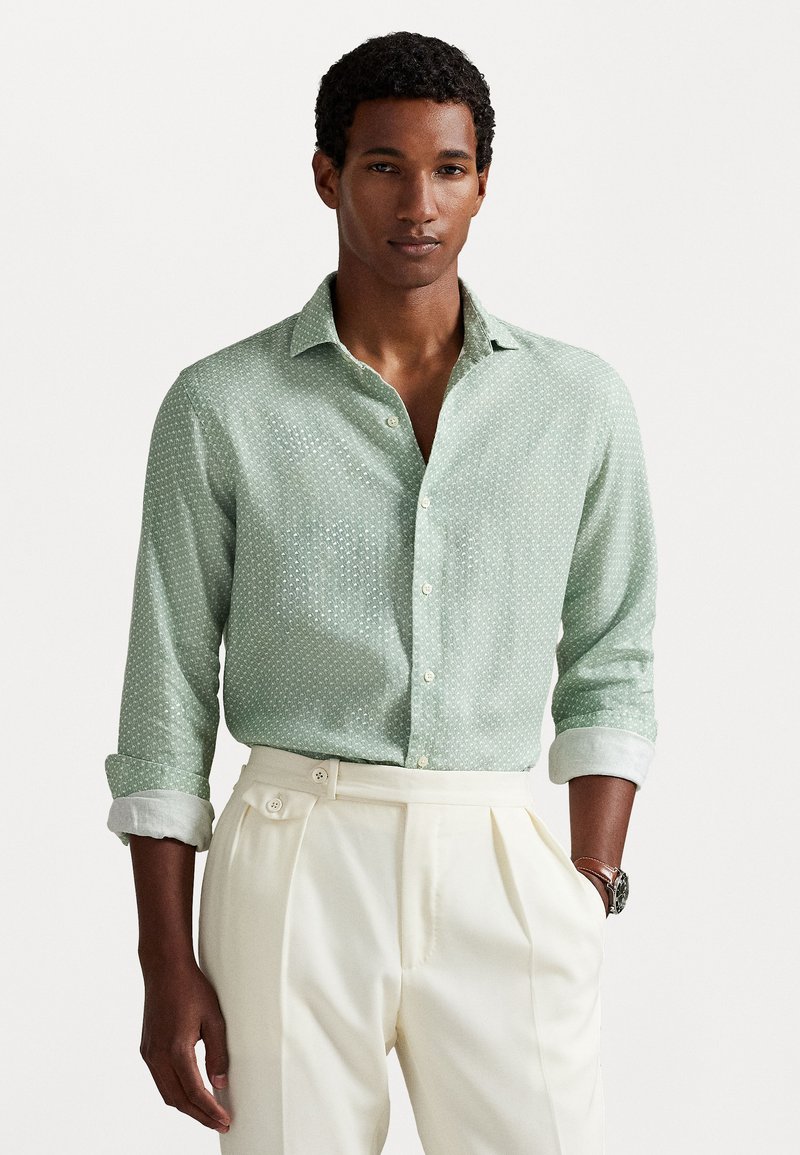 Polo Ralph Lauren - CUSTOM FIT HORSESHOE-PRINT LINEN SHIRT - Chemise - mint, Agrandir