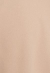 Tejido beige con una textura suave y mate. La superficie parece suave, con un color uniforme y sin patrones o materiales visibles.