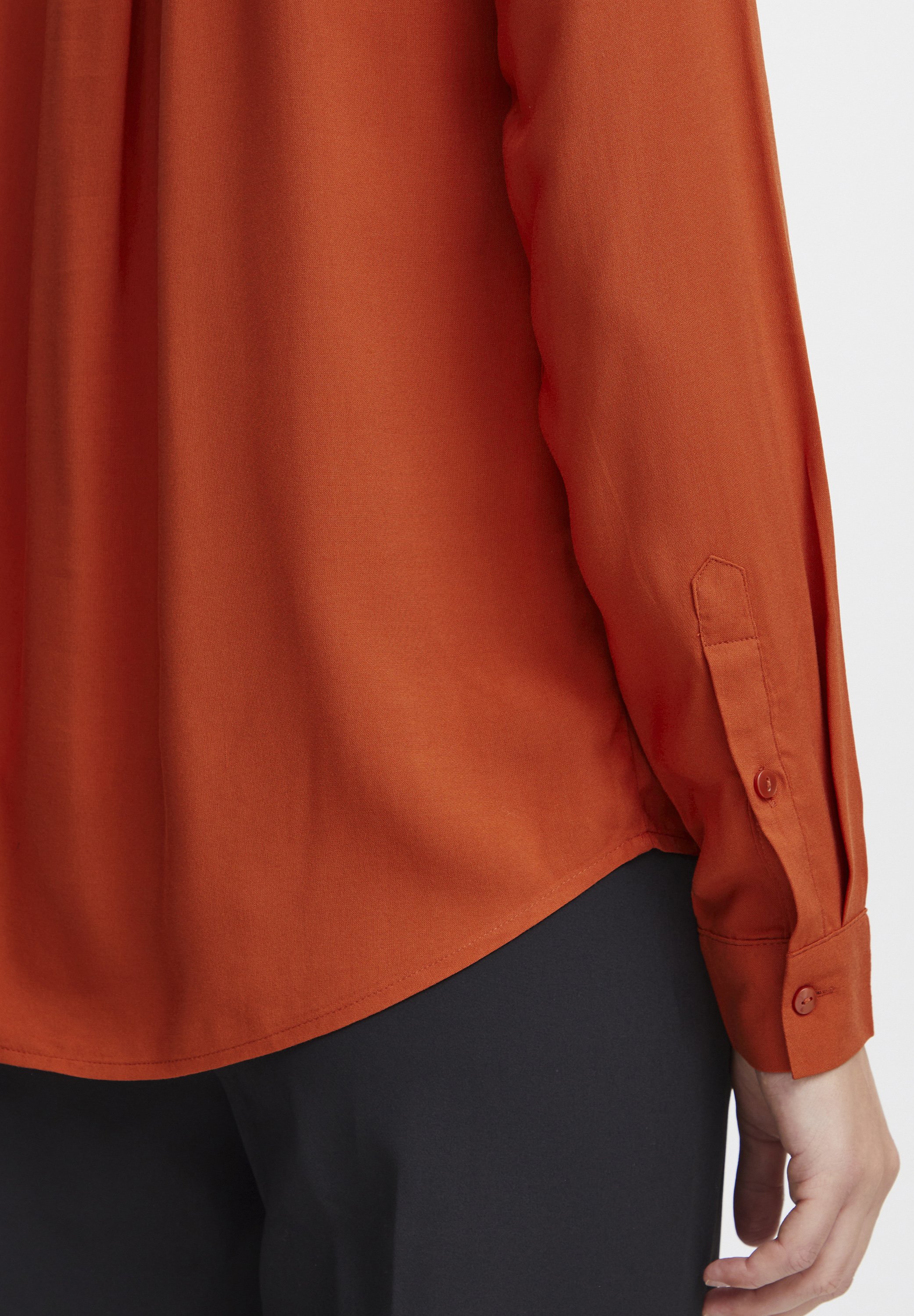 ICHI IHMain - Button-down blouse - rooibos tea/orange - Zalando