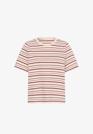 Cream, CRLIVA - Triko s potiskem - white stripe w. pink bordeaux