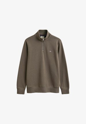GANT, REG SHIELD HALF ZIP SWEAT - Felpa - faded taupe