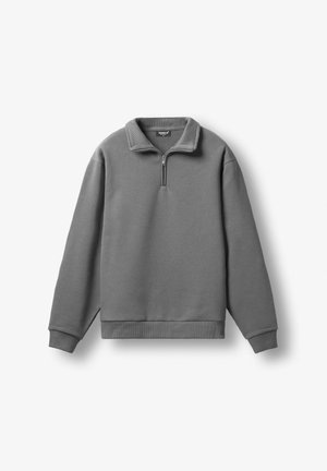Burocs, BASIC MOCK NECK ZIP - Sweatshirt - gray