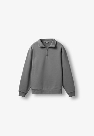 Burocs, BASIC MOCK NECK ZIP - Sweatshirt - gray