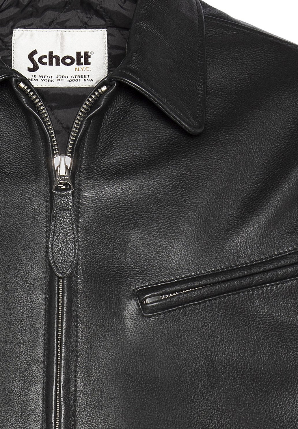 Schott Leather jacket - noir/black - Zalando
