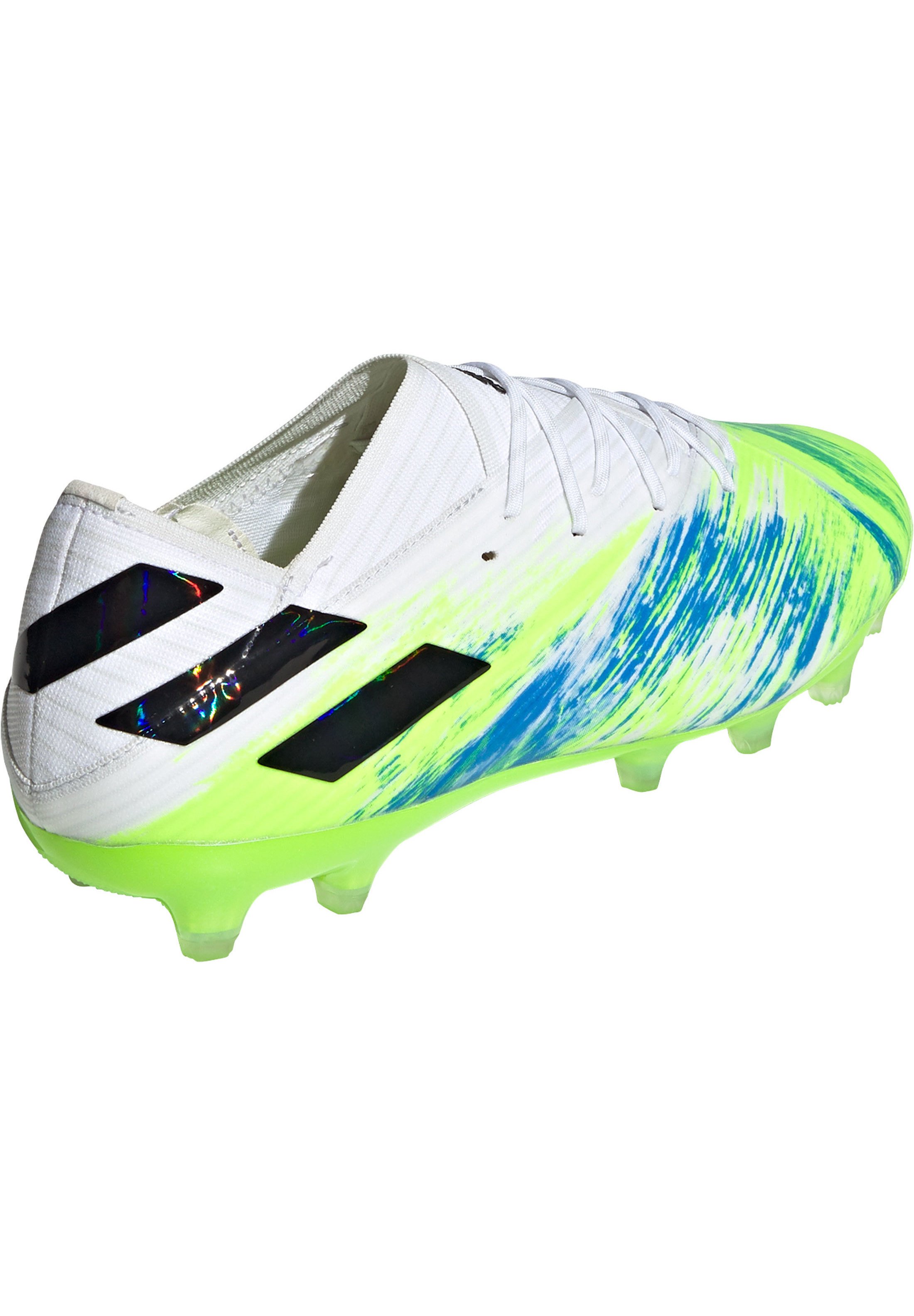 NEMEZIZ 19.1 AG - Chaussures de foot à crampons - footwear white / core black / signal green NEMEZIZ 19.1 AG - Chaussures de foot à crampons - footwear white / core black / signal green