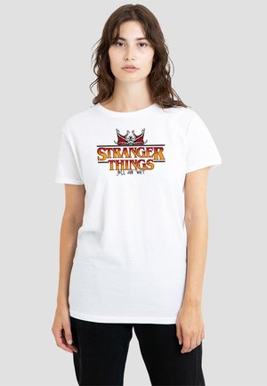 STRANGER THINGS FLAME LOGO - Print T-shirt - white