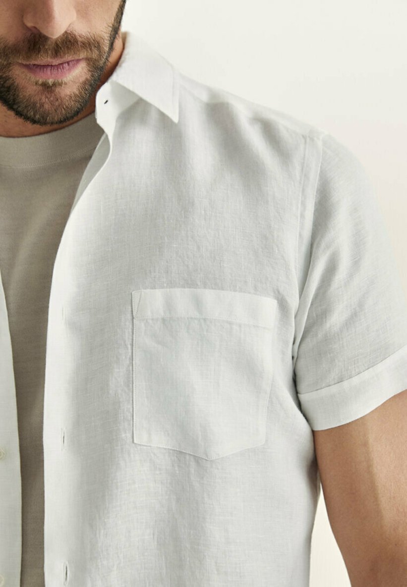 Mode Vestes Vestes chemises Massimo Dutti Veste chemise blanc cass\u00e9 style d\u00e9contract\u00e9