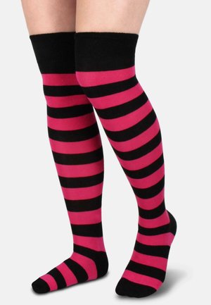 Normani WIDESTRIPE OVERKNEES - Overkneestrümpfe - schwarz/pink