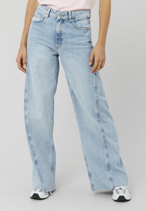 WIDE  EMPIÈCEMENT CÔTÉ - Jean boyfriend - bleu moyen
