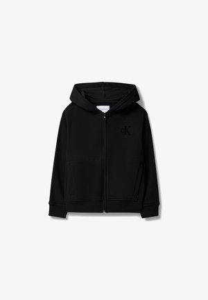 Calvin Klein Jeans, MONOGRAM FLOCK - Суитшърт с цип - pvh black