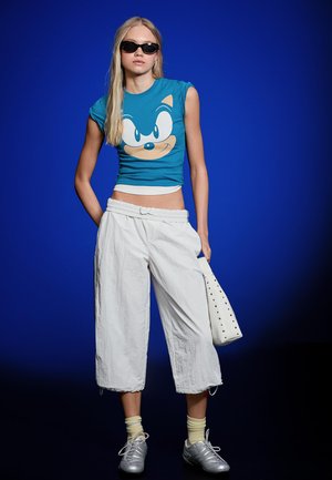 Bershka, SHORT SLEEVE SONIC T-SHIRT - T-shirts print - dark blue