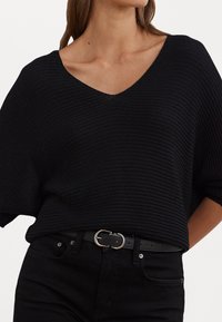 Lauren Ralph Lauren RIB KNIT DOLMAN SLEEVE SWEATER - Pulóver - black