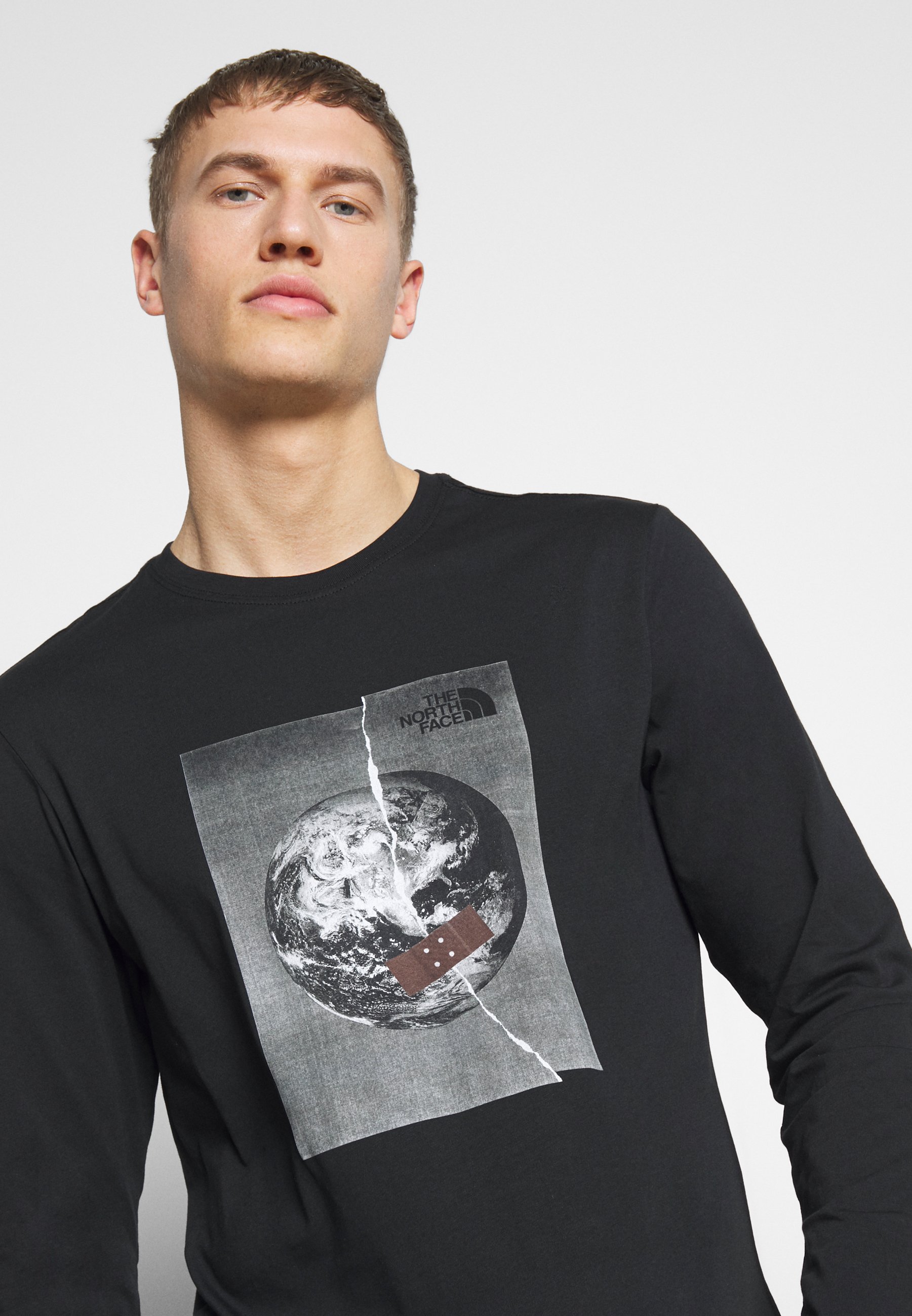 The North Face MENS GRAPHIC TEE Topper langermet black The North Face MENS GRAPHIC TEE - Topper langermet - white/black