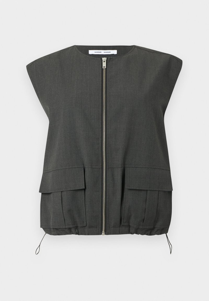 Samsøe Samsøe KELLY VEST - Waistcoat - dark grey melange/grey - Zalando.ie
